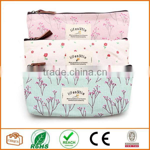 Flower Floral Pencil Pen Case Cosmetic Makeup Bag
