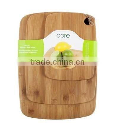 Bamboo Cutting boards - 3Pieces set, round edge with hanging hole.