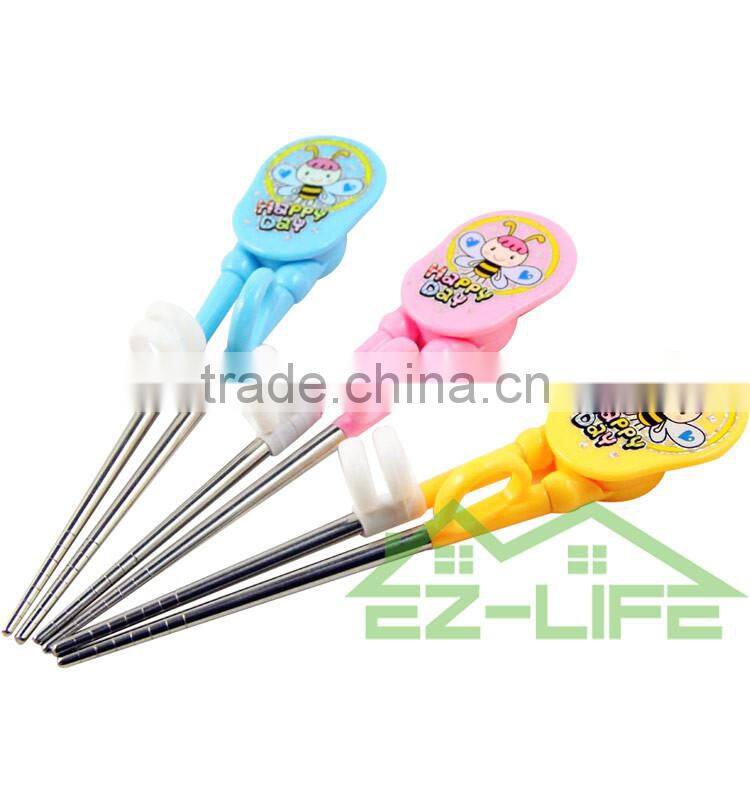 Korean Cute cartoon 304 stainless steel baby training chopsticks