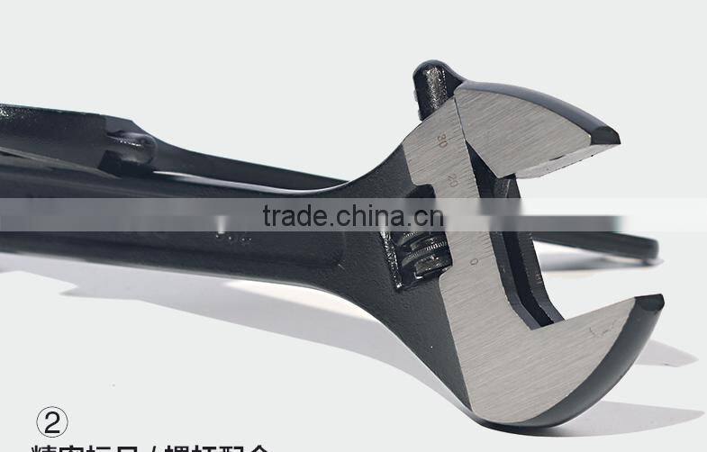 Berrylion 15"/375mm Adjustable Wrench Black Polished Adjustable Wrench