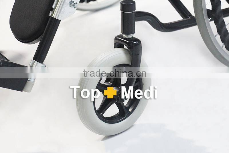 Topmedi manual hospital chair steel wheelchair for handicapped person