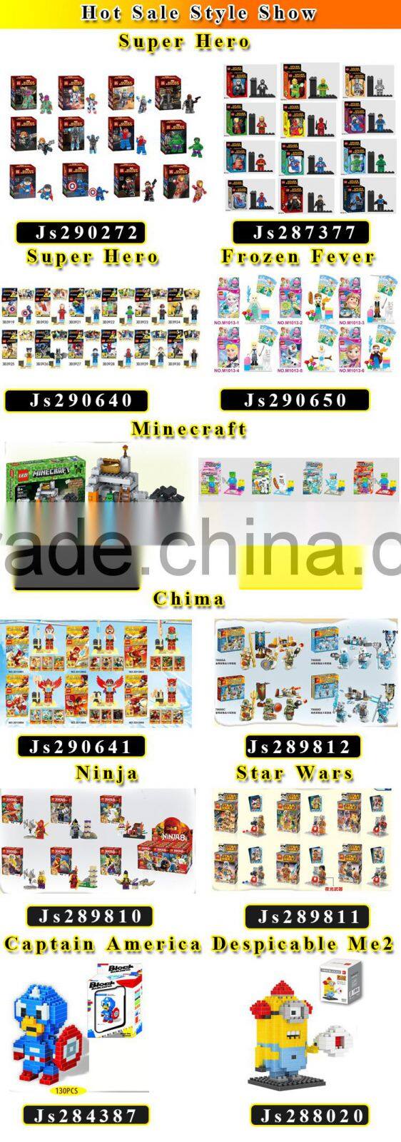 new arrival plastic cartoon building block for kids