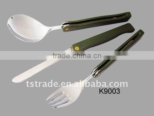 2014 Picnic multi pocket stainless steel barbecue tool set outdoor tableware(K9003-1)
