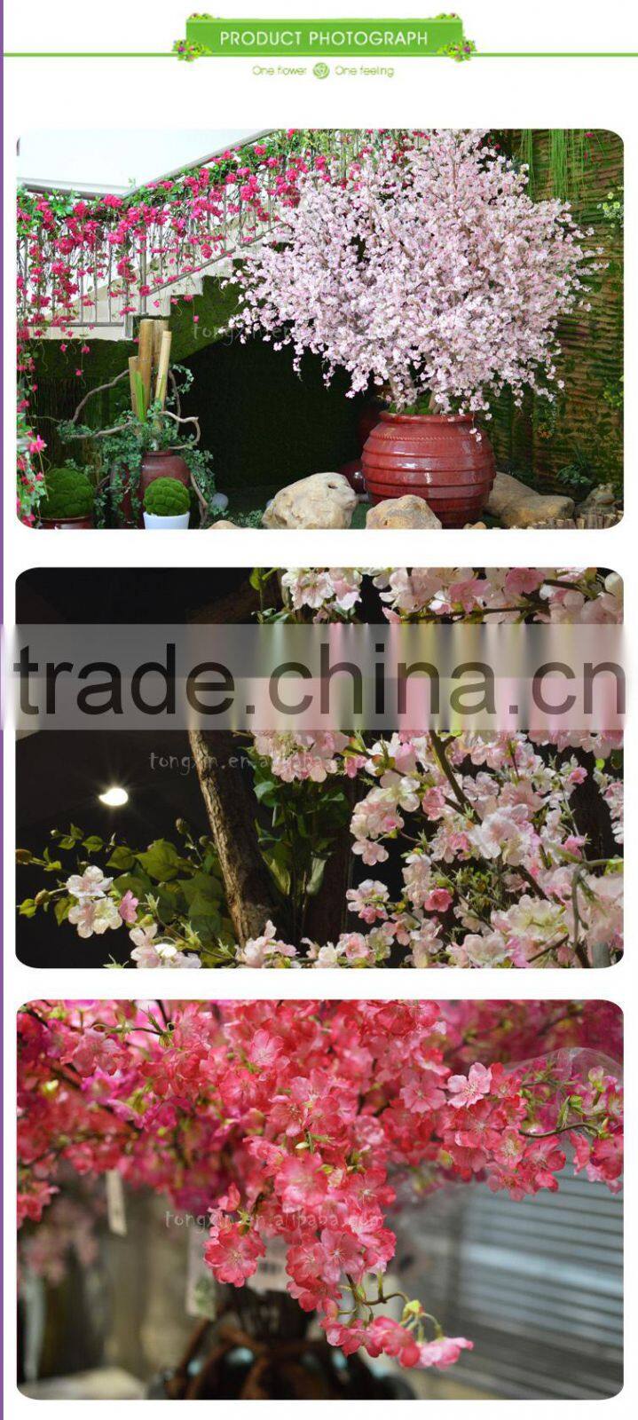 china wholesale silk flower artificial real touch cherry blossom good quality for decoration