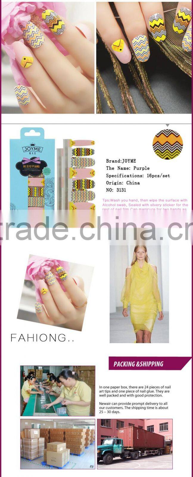 Best Quality Colorful Nail Polish Strip 100% Nail Polish Wraps Factory Nail Patch