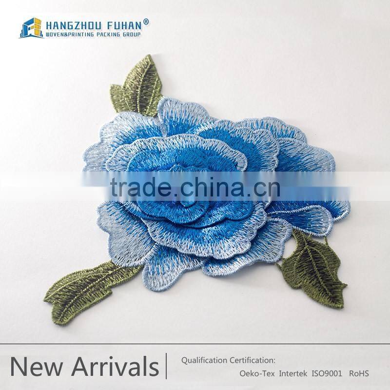 Factory Supply Beautiful Rose Embroidery Patch,Personalized Rose Embroidery Patches