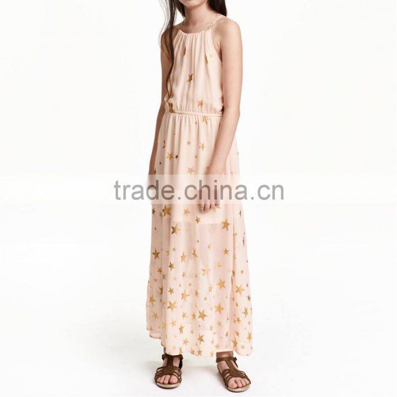 2016 Children Little Girls Chiffon Star Maxi Dress HSD8072