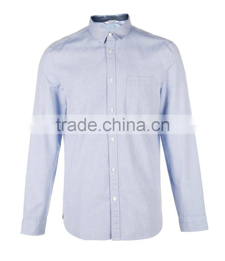 Turn-down Collar blank slim fit shirts cotton long sleeve casual shirts for men