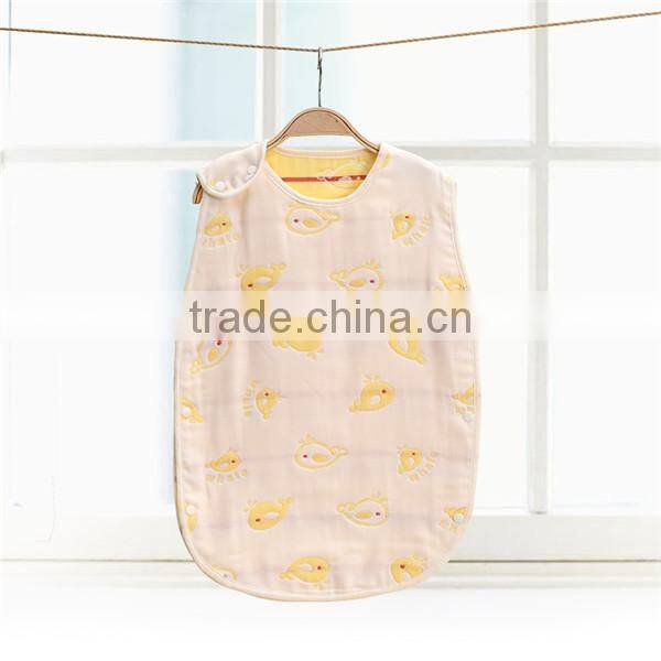 2017 shuoyang 100% cotton Six-layer gauze sleeping bag Pure cotton bag newborn baby anti kick quilt