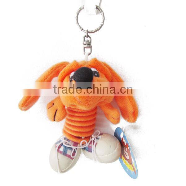 Small promotional toy keychain toy different color plush dog