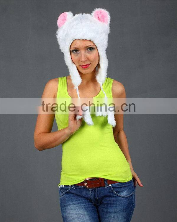 Durable hot selling keep warm wool felt animal hood hats for adults