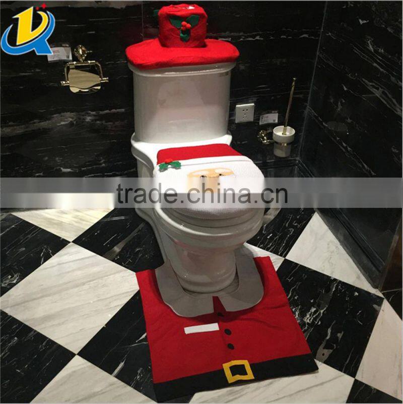 High quality new design Christmas wholesale fabric toilet seat cover