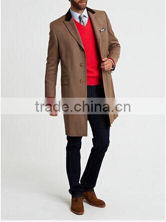 2014 Men Coat Brown color slim fit