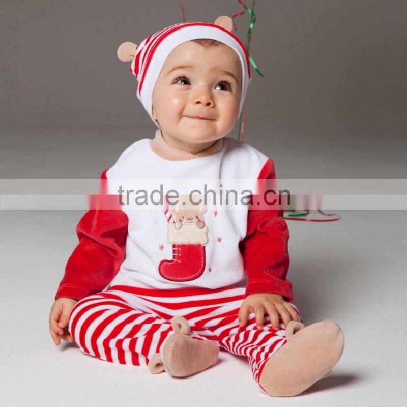 OEM 2015 Winter Christmas New Born Baby Clothes, Baby Onesie, Velvet Christmas Baby Romper