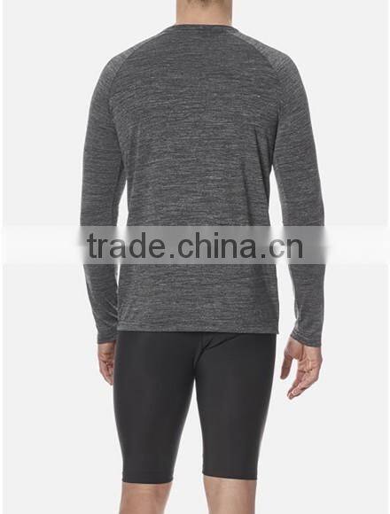 Mens Performance Long Sleeve Top Lightweight Cool Dri-Fit Raglan Sleeve T-Shirt Blank Heather Grey Sports T Shirt Wholesale