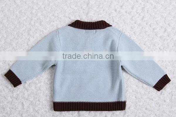 Trim contrast color knitwear modern poloshirt collar sweater pullover