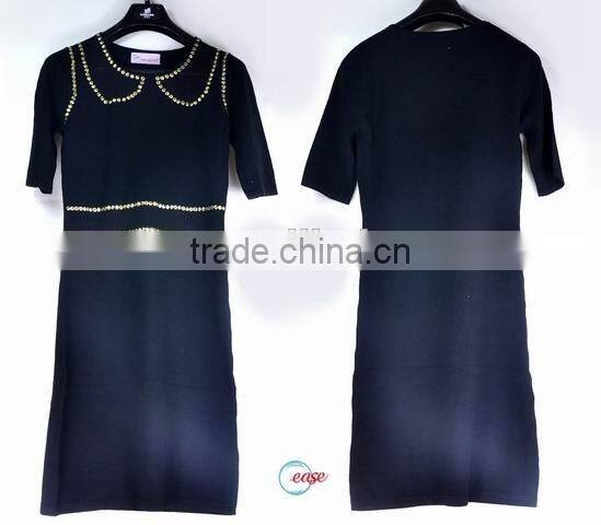 2016 lady black elegant evening club dress