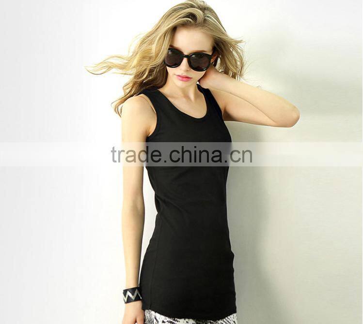 2016 good quality china promotional 100% cotton custom blank tank top for women