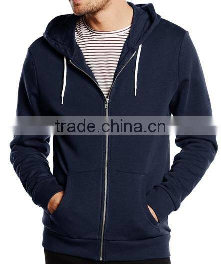 Men's Basic Zip Through Long Sleeve Hoodie