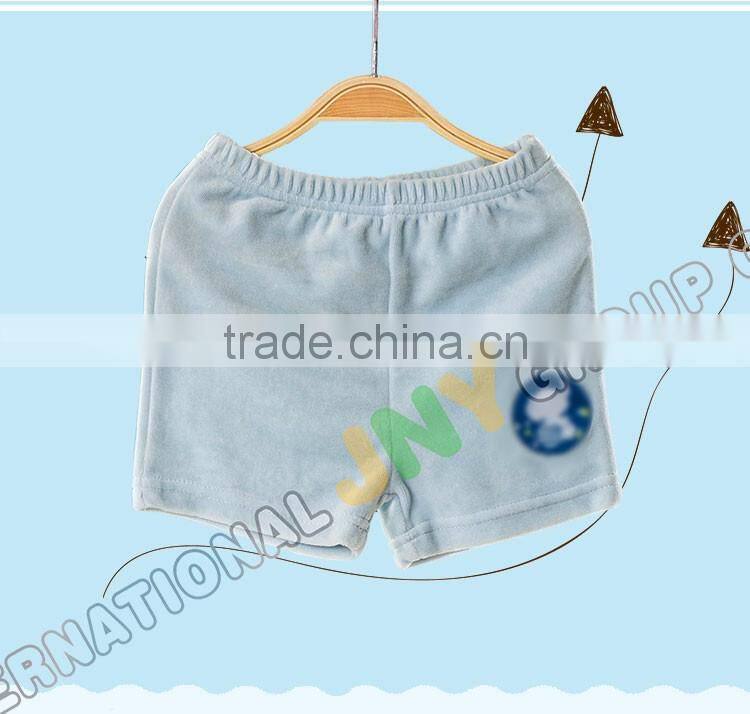 Plain Designer Blue Baby Boy Cotton Short Velvet Pants Or Baby Capri Pants