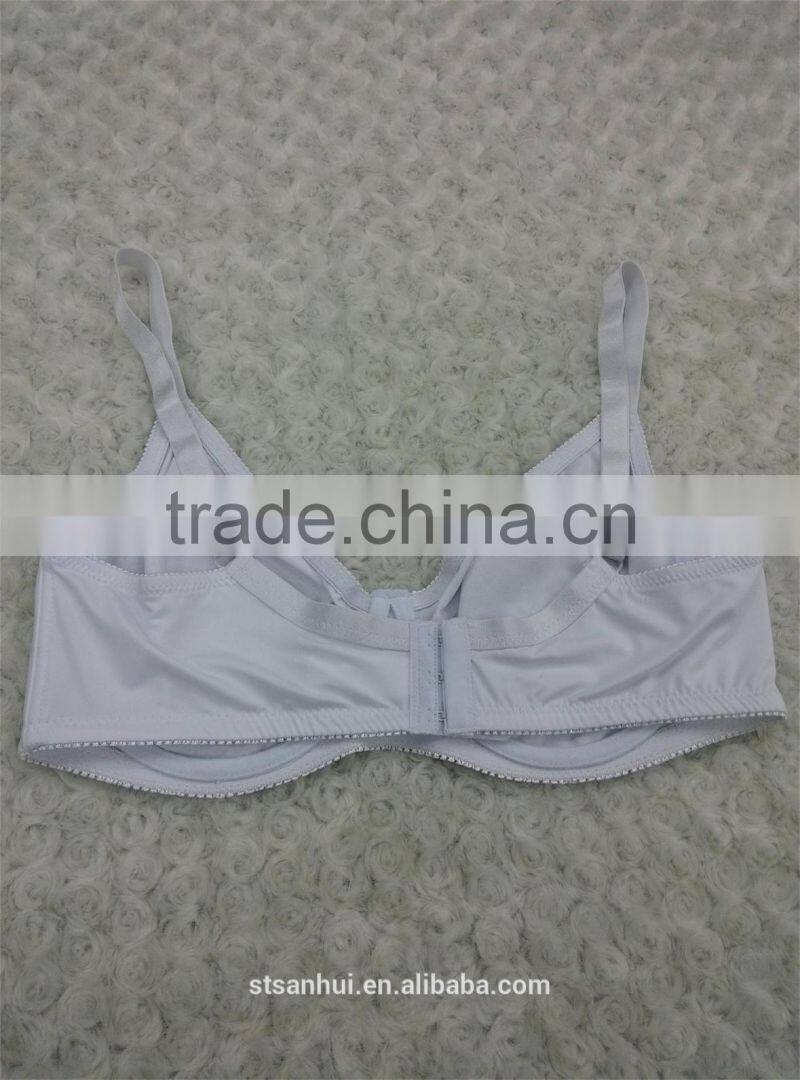 Mature ladies pure color non-padded plus size bra in high quality