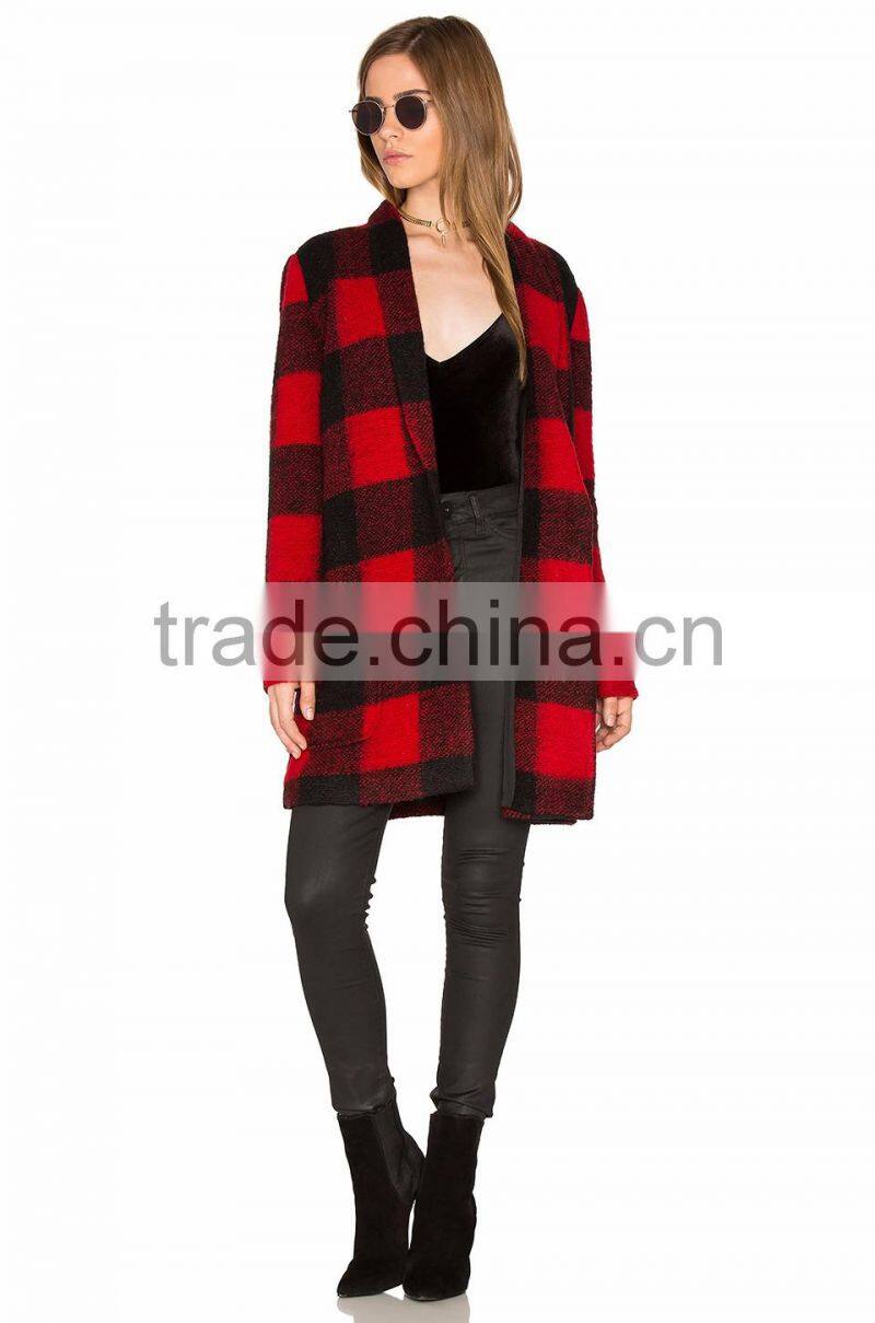 New arrival hot selling women coat fashion back slit coat manufacturer