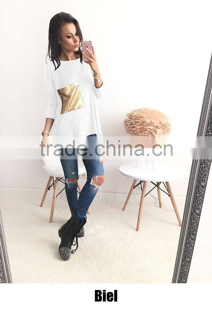 2017 NEW Fashion Women's Long Sleeve Casual Blouse Top T-shirt