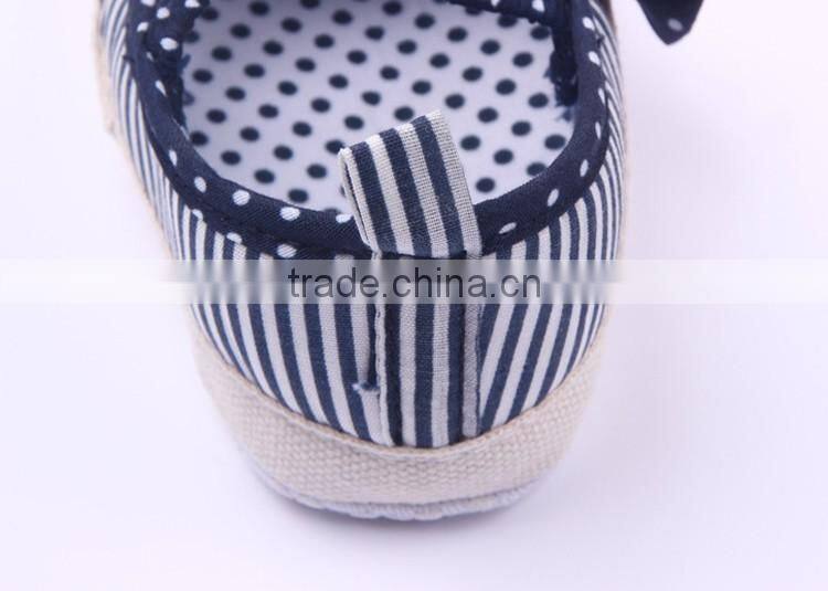 Navy style baby girls bowknot first walker shoes