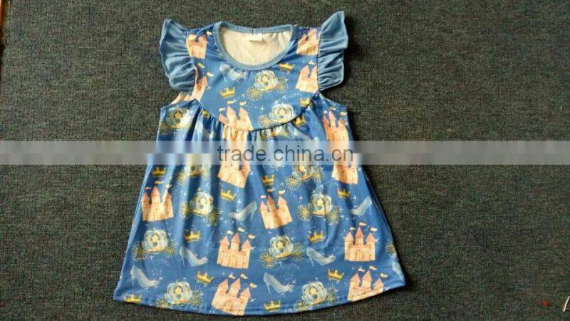 yiwu imported kids Halloween theme dress fashion girl pumpkin print frock