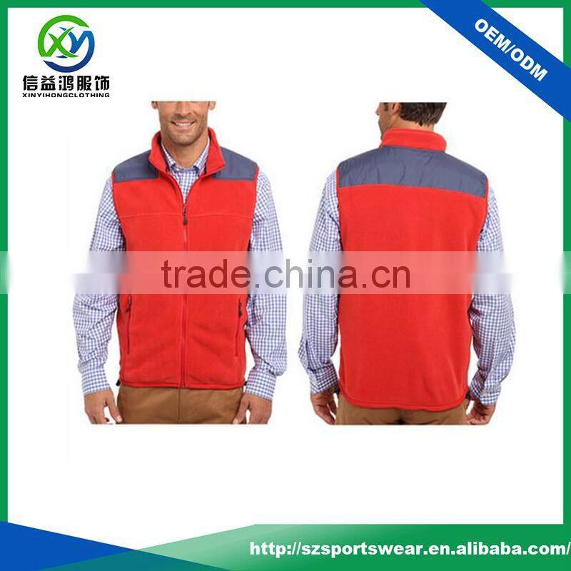 100% polyester Contrast shoulder detail Embroidered logo Fleece Vest