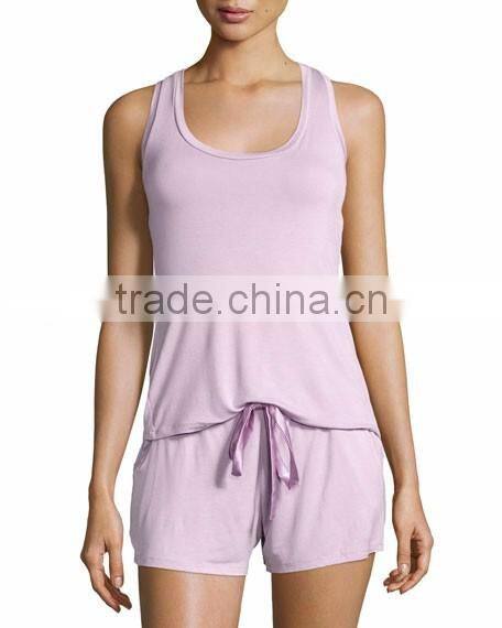 New design women's pajamas sexy hot shorts/lace tank top for ladies
