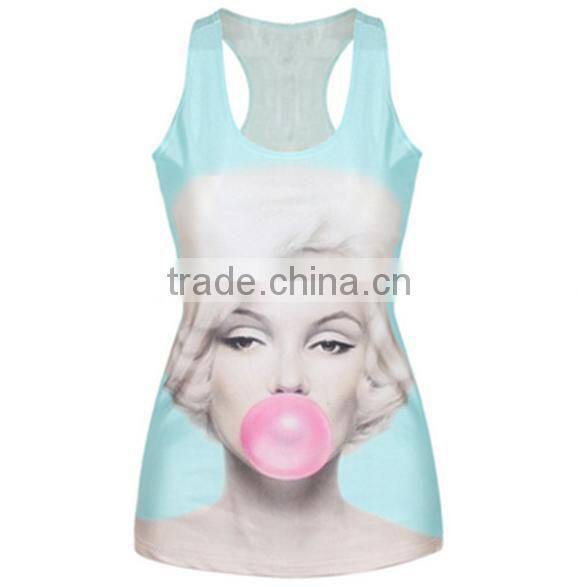 Top quality gym tank top fashion printing women tank top wholesale