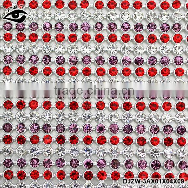 New Design 3mm Colorful rhinestone hotfx chaton mesh