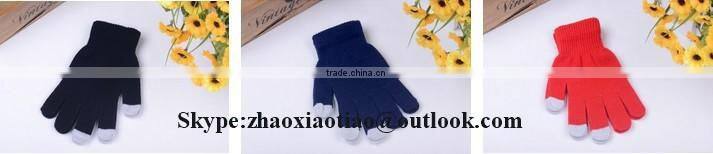 High Quality colorful Conductive Knitted Finger Touch Screen Gloves for smartphone