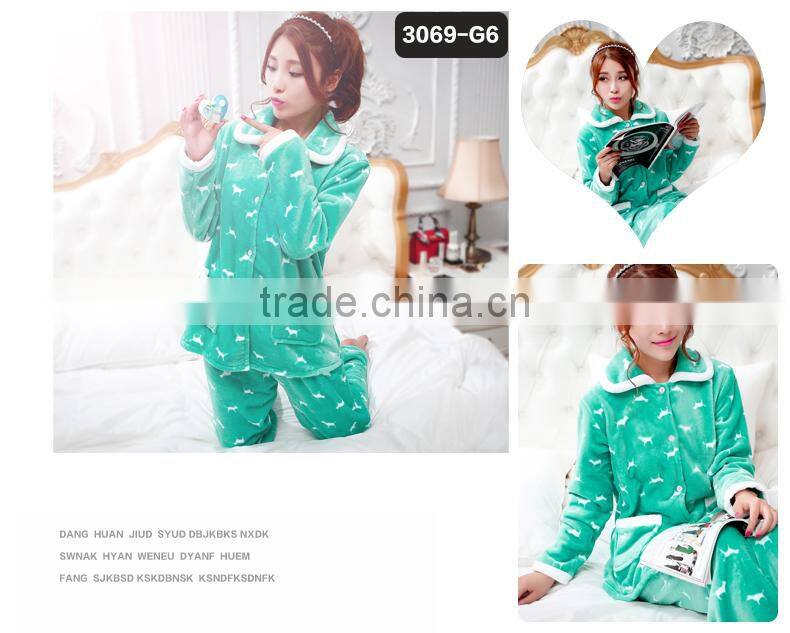2015 fashion luxurious soft flannel fleece Pajamas