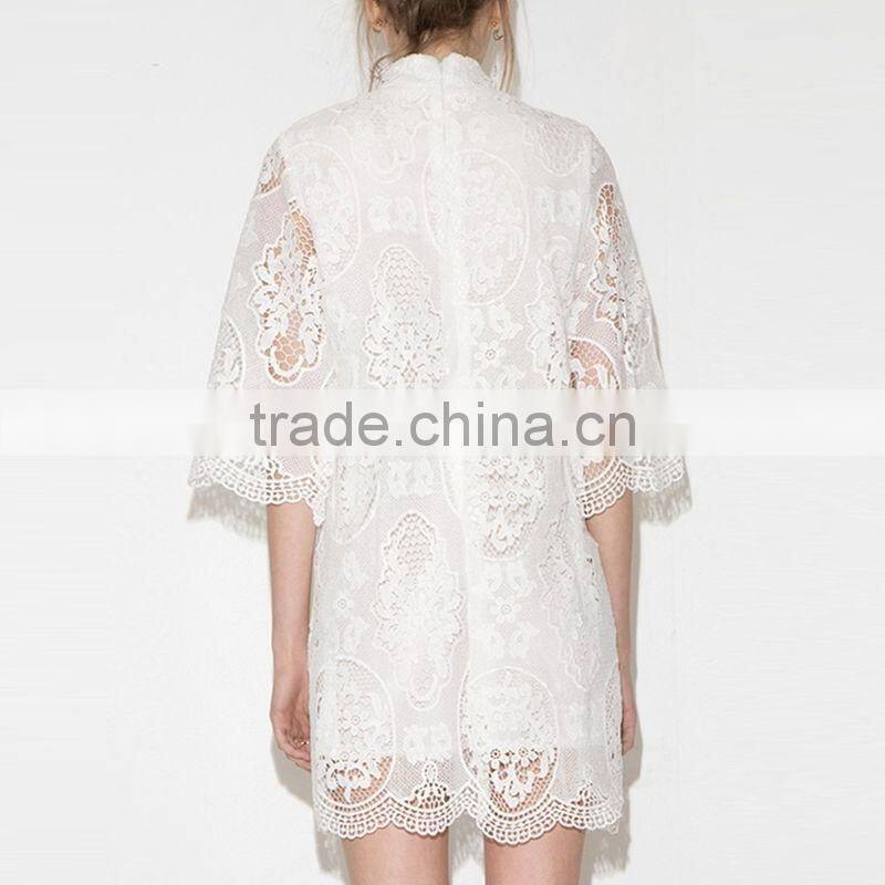 Fashion Women Elegant Crochet Ghana Lace Dress Styles Ladies Latest Sexy Evening Party Mini Dresses