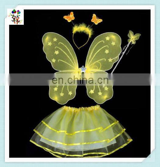 Colorful Kids Girl Party Princess Fairy Butterfly Wings with Headband Wand Skirt HPC-0800