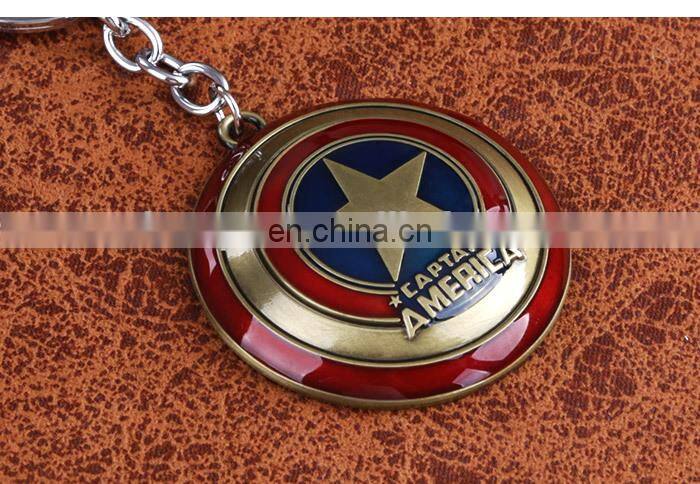 Fashion Anime Bronze The Avengers Key Chain Wholesale Fashion Cos New Hot Captain America Key Chain