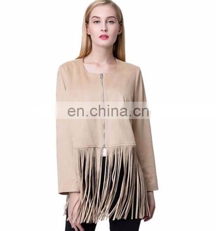 O Neck Tassel hem Zipper kettle life price Jacket for women