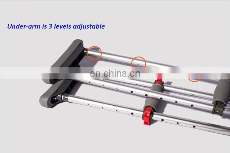 Lightweight Adjustable Aluminum Crutch/Aluminum Adjustable Crutch with Comfortable Underarm Pad and Handgrip