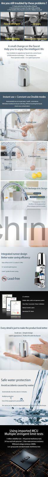 Water saving touchless kitchen faucet adapter automatic aerator spout water tap infrared sensor faucet adapter
