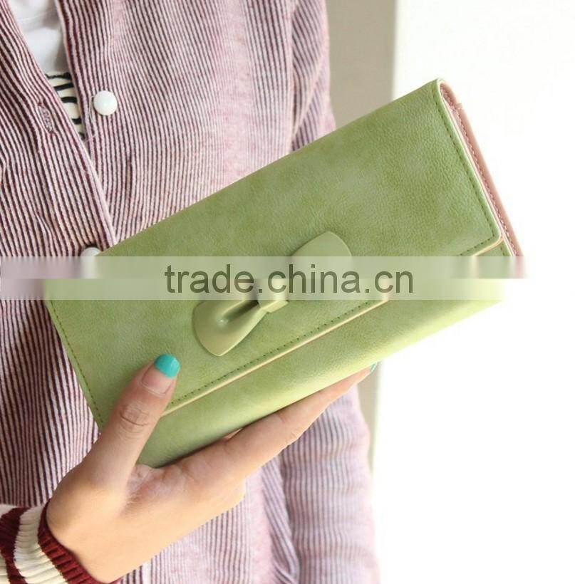 fashional Trendy and popular Pu leather Butterfly bow wallet Purse Cartera para dama de calidad Carteira