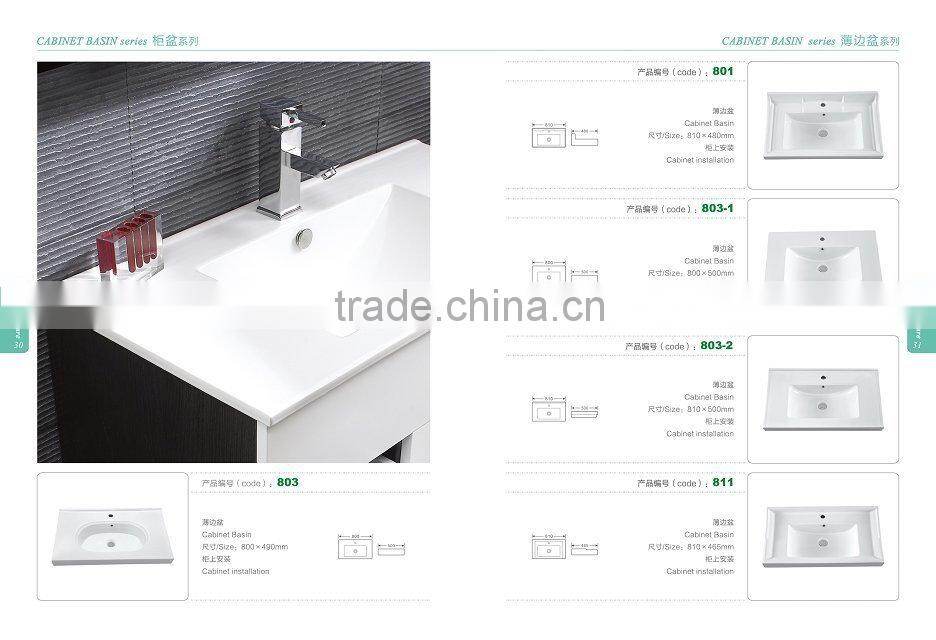 Economical Bathroom Ceramic Basin with decor