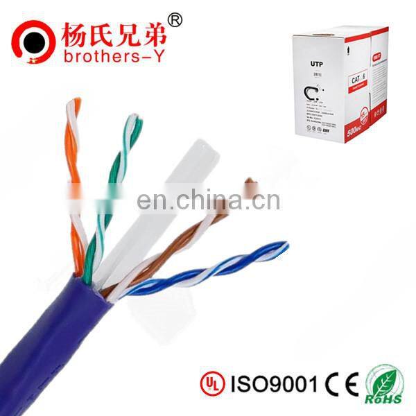 Shenzhen communication cable factory for indoor cat6 cable full copper CCA network cable