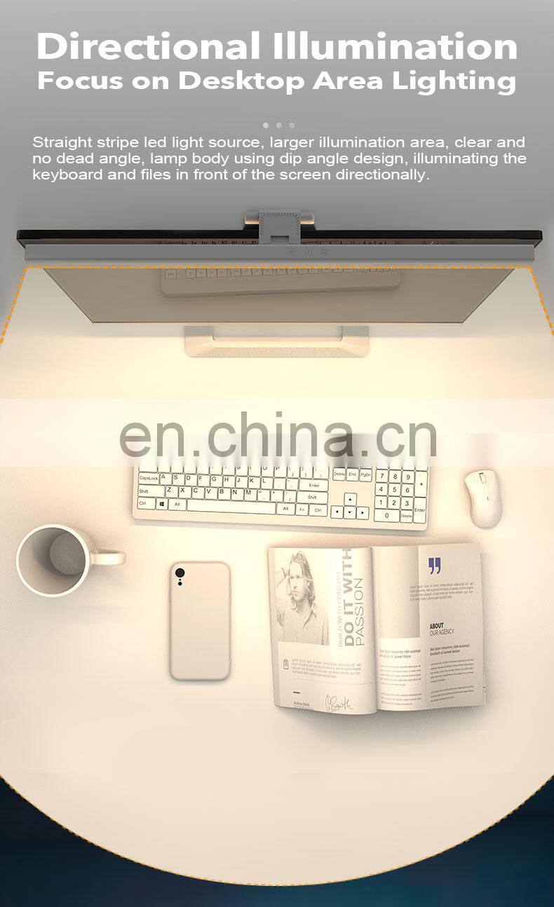 3 Color Temperature Stepless Dimming Screenbar light desk lamp computer laptop led USB screen Bar hanging light Lamp