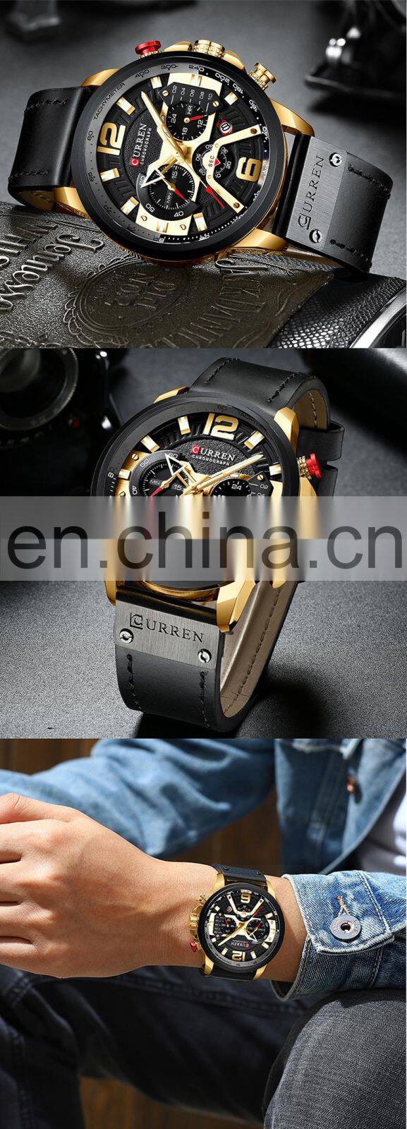 Curren 8329 hotsale luxury top brand wristwatch chronograph casual sports watches men wrist