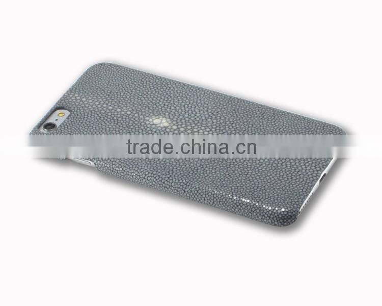 Luxury exotic polished stingray skin case for iphone 6 leather case stingray