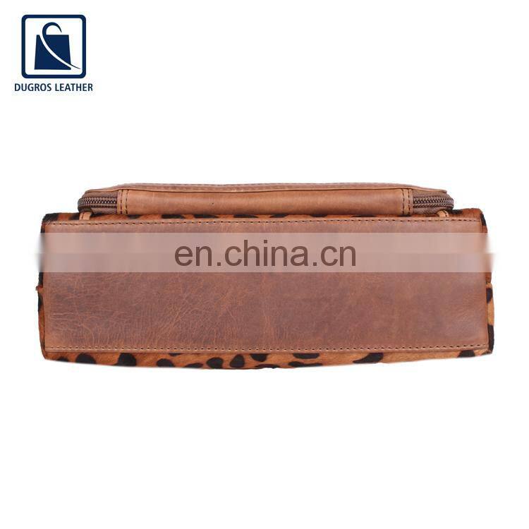Anthracite Fitting Cotton Lining Material Zipper Closure Type Vintage Style Genuine Leather Women Sling Bag for Women