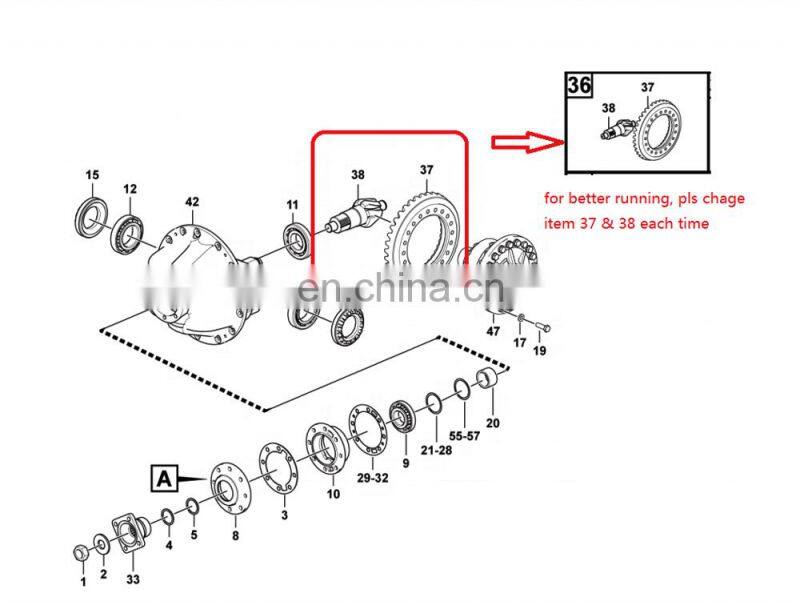 45870037 CROWN AND PINION 13T 38T for Truck original/aftermarket Parts 45870037
