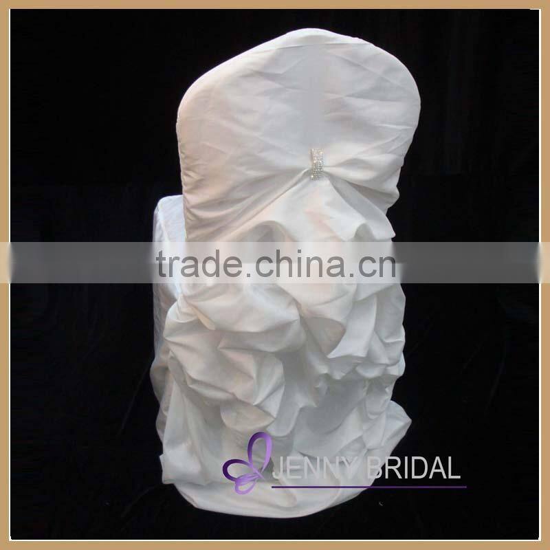 C001Q Jenny bridal bulk cheap satin/taffeta ruched banquet chair cover,chair seat cover